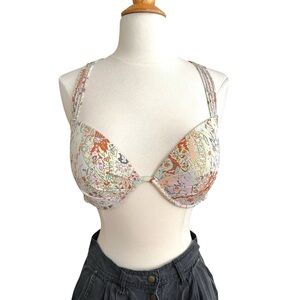 VICTORIA’S SECRET Boho Strappy Racerback Padded Bikini Top Size 34DD